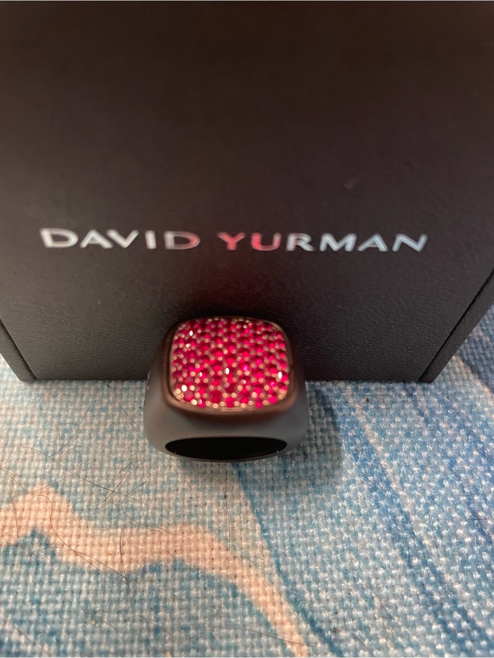 David Yurman Red Ruby Pavé Cushion Ring AUTHENTIC! 8.5 - Picture 16 of 16